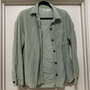 HOLLISTER CORDUROY LIGHT GREEN JACKET